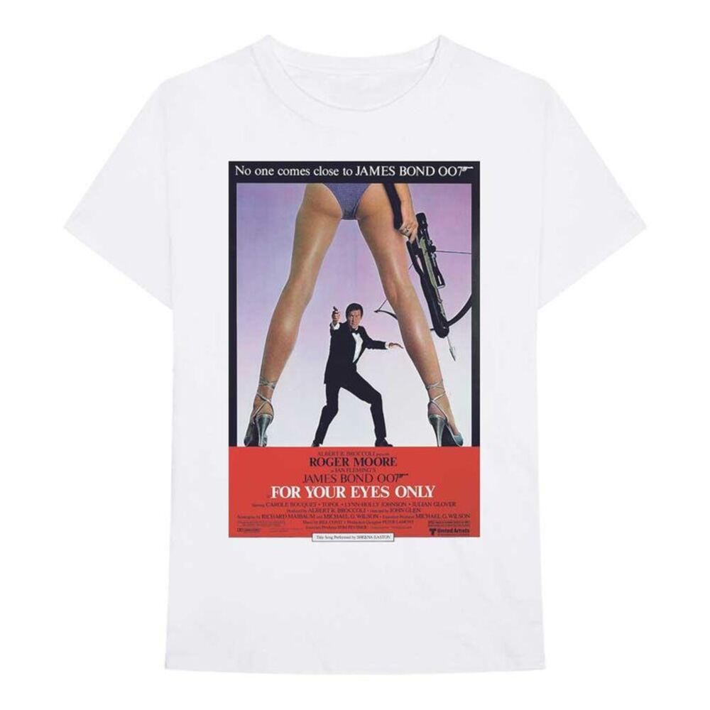 James Bond Unisex Adult For Your Eyes Poster T-Shirt / White